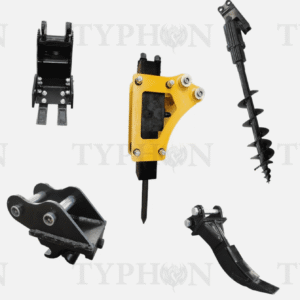 5-in-1 0.8-2 Ton Excavator Attachments Quick Coupler Bucket Ripper Auger Hammer