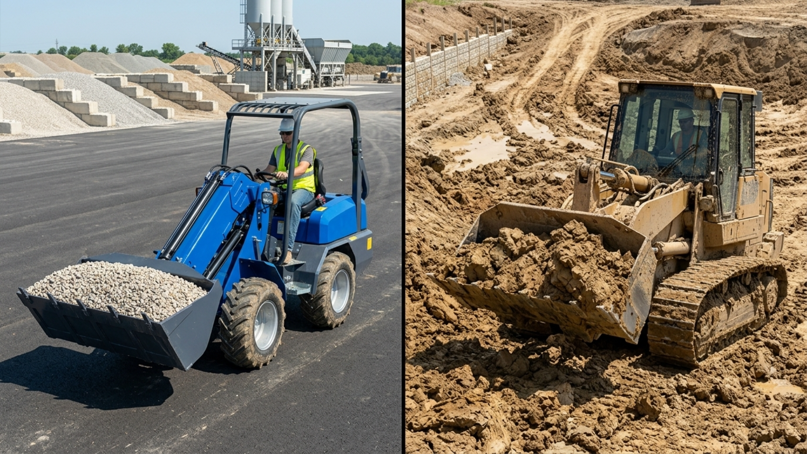 Wheel Loader vs Track Loader Comparison: Real-World Jobsite Logistics