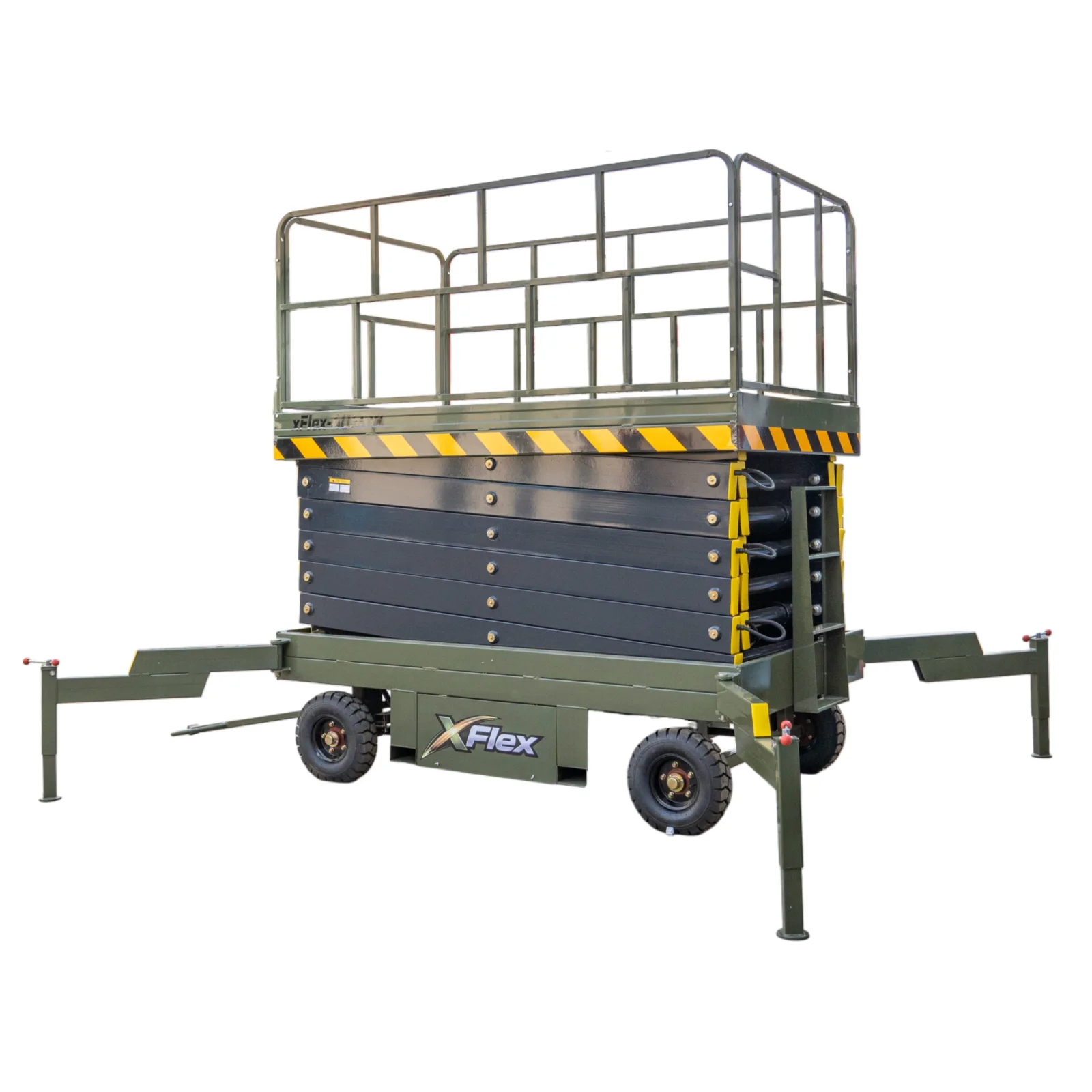 TYPHON xFlex-4065W Walk-Behind Scissor Lift 2.7 Ton with Assisted Walking, Manual outriggers of 40 ft lifting Height & 110V Electric from American Loader