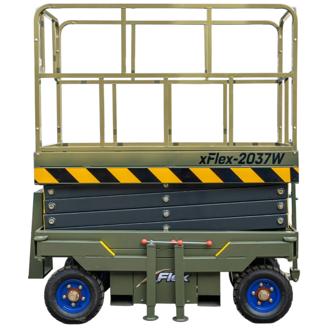 TYPHON xFlex-2037W Walk-Behind Scissor Lift comes with 20ft Working Height and Manual outriggers 1102 lbs load capacity 110V Electric from American Loader