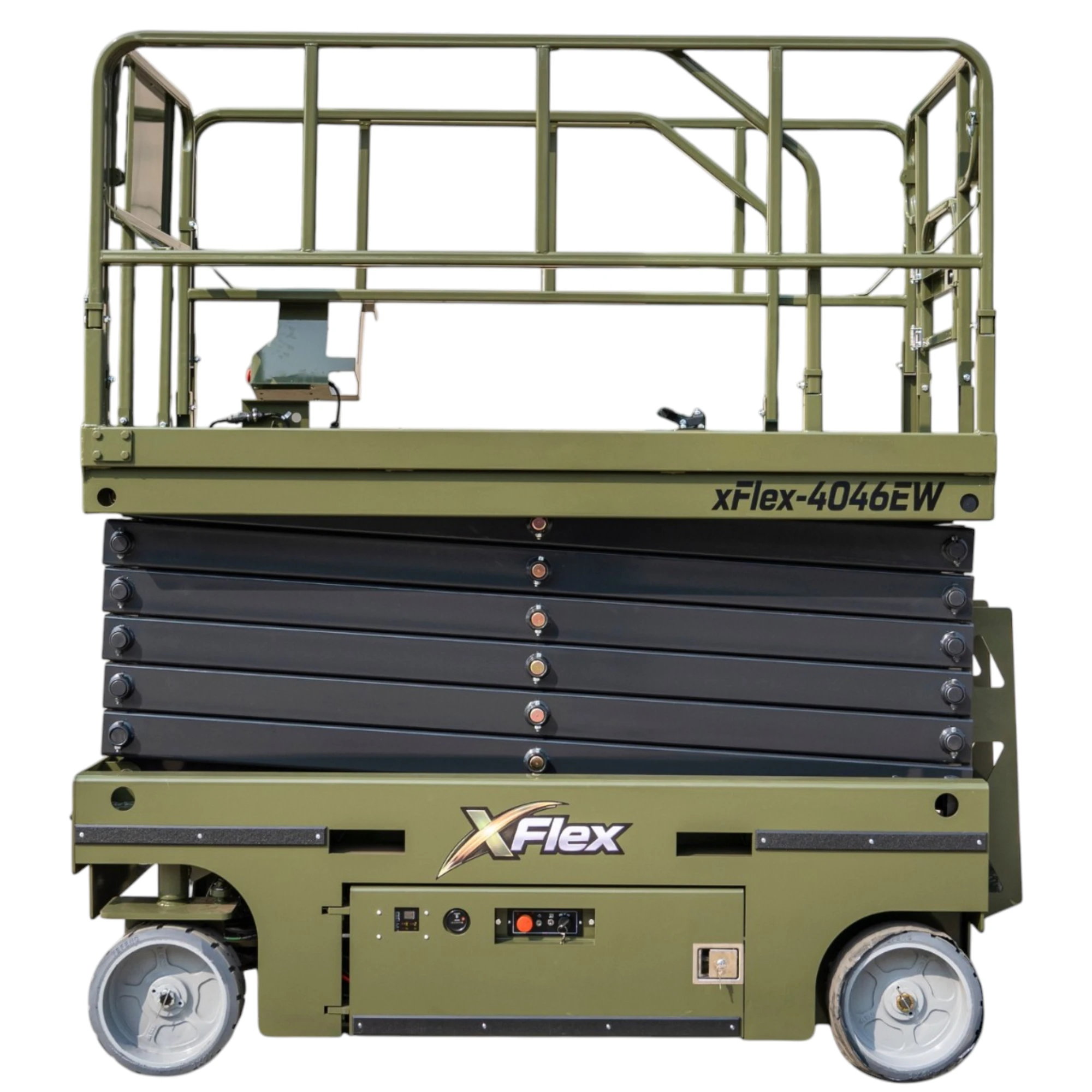 TYPHON xFlex-4046EW Electric Wheel Scissor Lift 2.6 Ton operating weight and 40ft platform height with 705lbs Load Capacity from American Loader