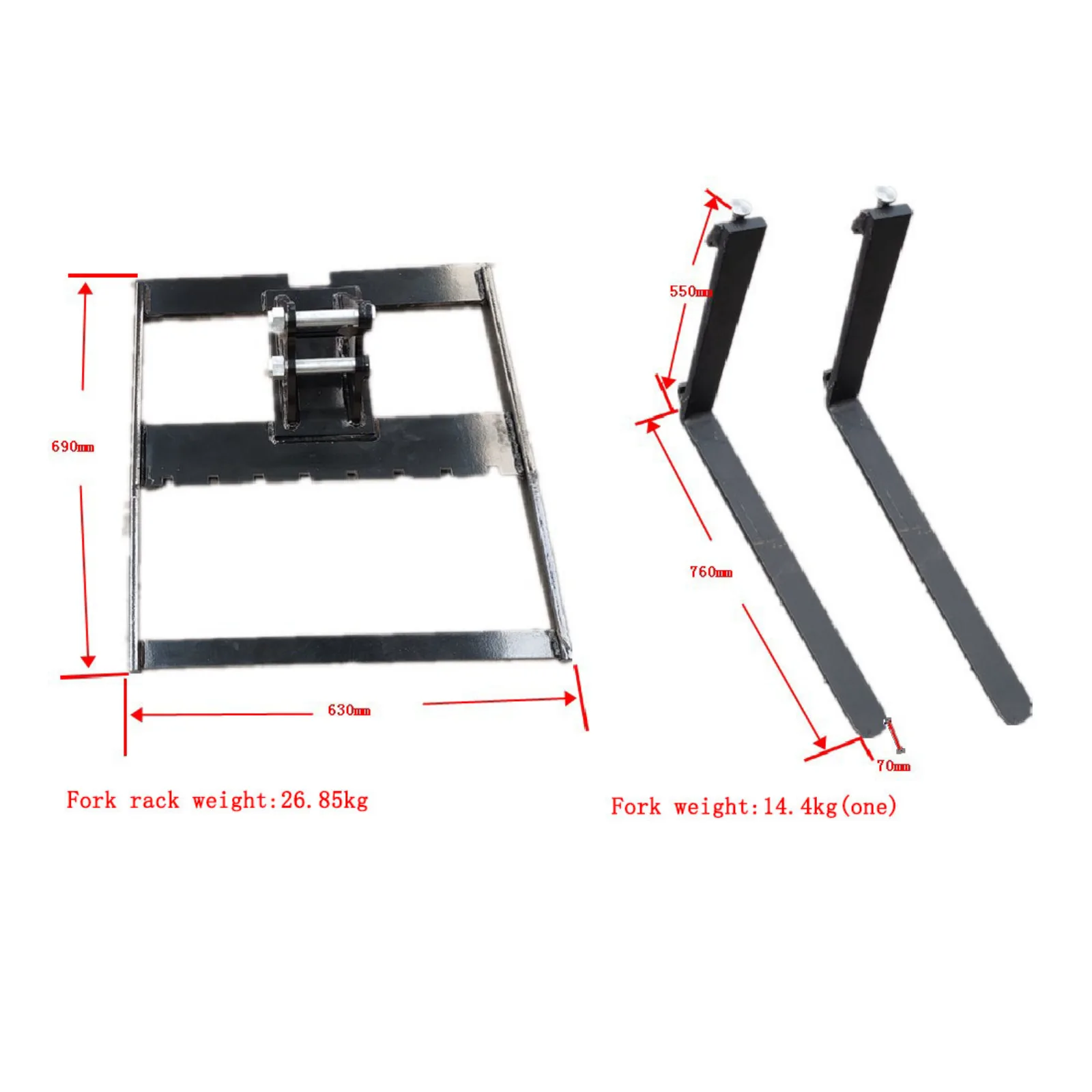 Pallet Fork: Attachment for TYPHON Mini Excavators USA by TYPHON - Mini Excavator Attachments Photo 2 - American Loader