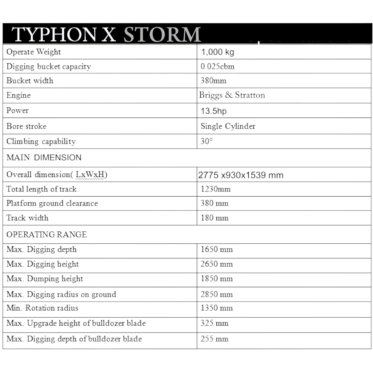 TYPHON TERROR X STORM Mini Excavator – 1 Ton Trench Digger with Canopy, Hydraulic Thumb Clip, Bucket USA from American Loader — image 2