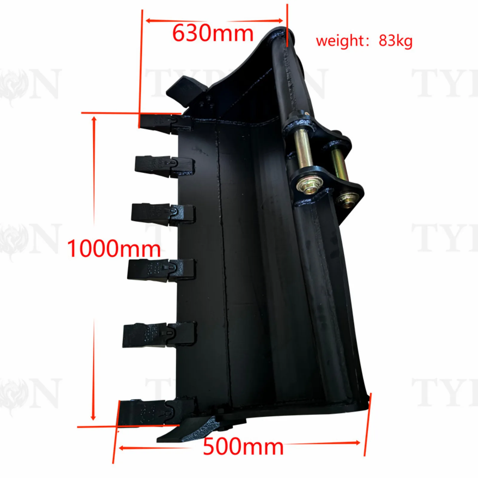 2ton Excavator Attachment 1000 mm Rock Bucket Heavy Duty Trenching Bucket 39 inch TERROR X2 PRO by TYPHON - Mini Excavator Attachments Photo 2 - American Loader