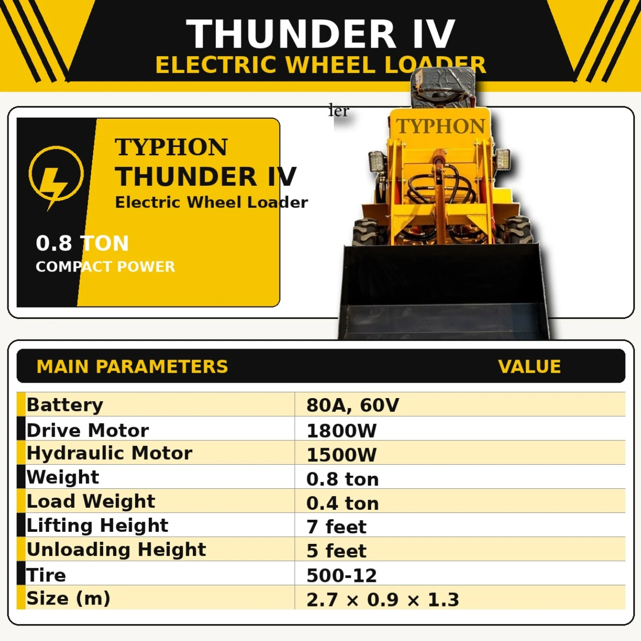 TYPHON Thunder IV Electric Wheel Loader USA by TYPHON - Wheel Loaders Photo 2 - American Loader