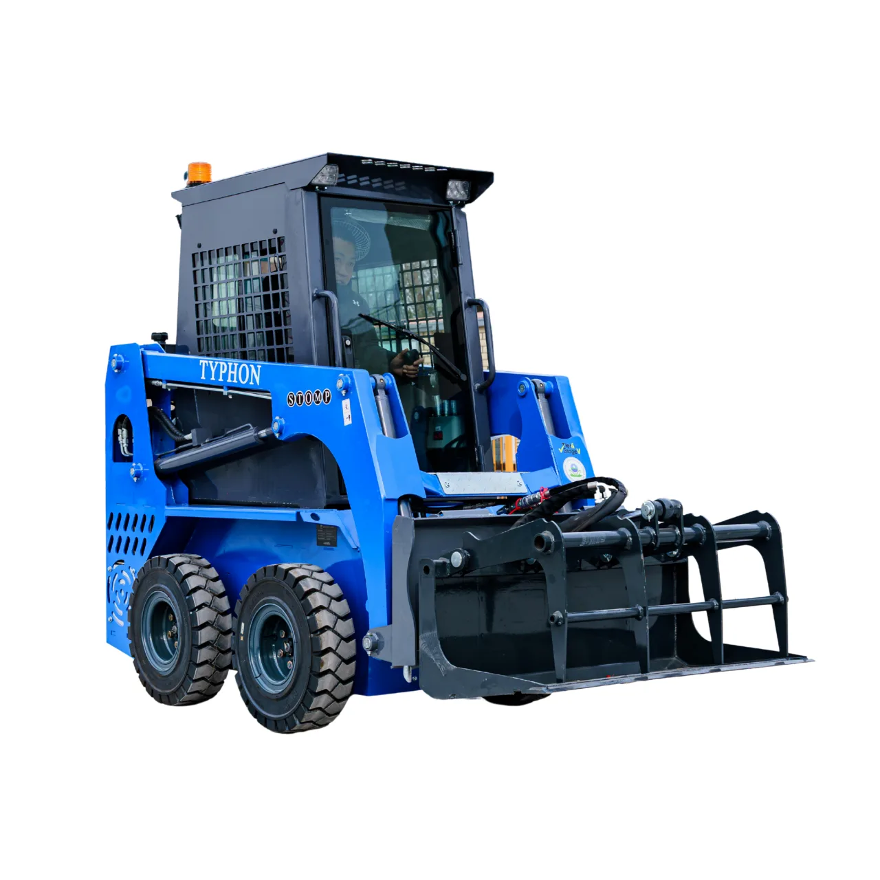 Heavy-Duty Solid Bottom Grapple Bucket for TYPHON STOMP X1300 & STOMP 509 Mini Skid Steers by TYPHON - Skid Steer Attachments Photo 2 - American Loader