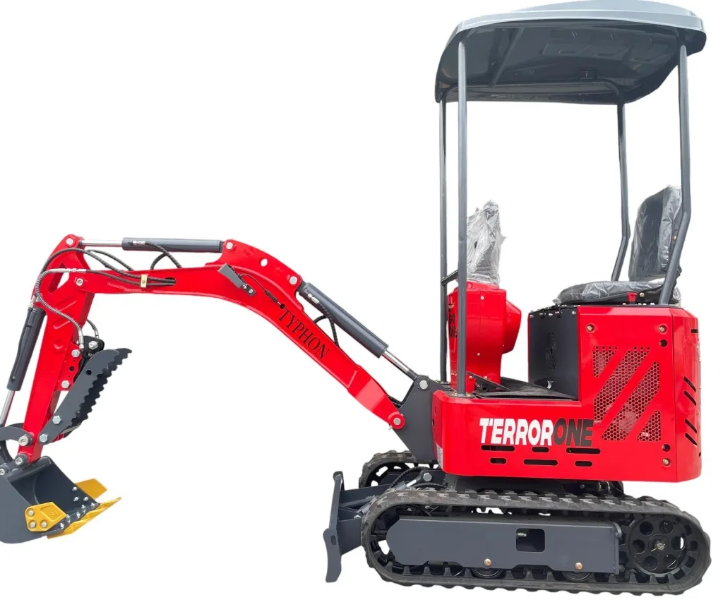 TYPHON TERROR ONE STORM 1 Ton Mini Excavator Trench Digger with Hydraulic Oil Cooler Canopy & Wide Bucket Ideal for Garden, Farm, Park & Road Work Digging, Drilling, Bull-Dozing from American Loader — image 4