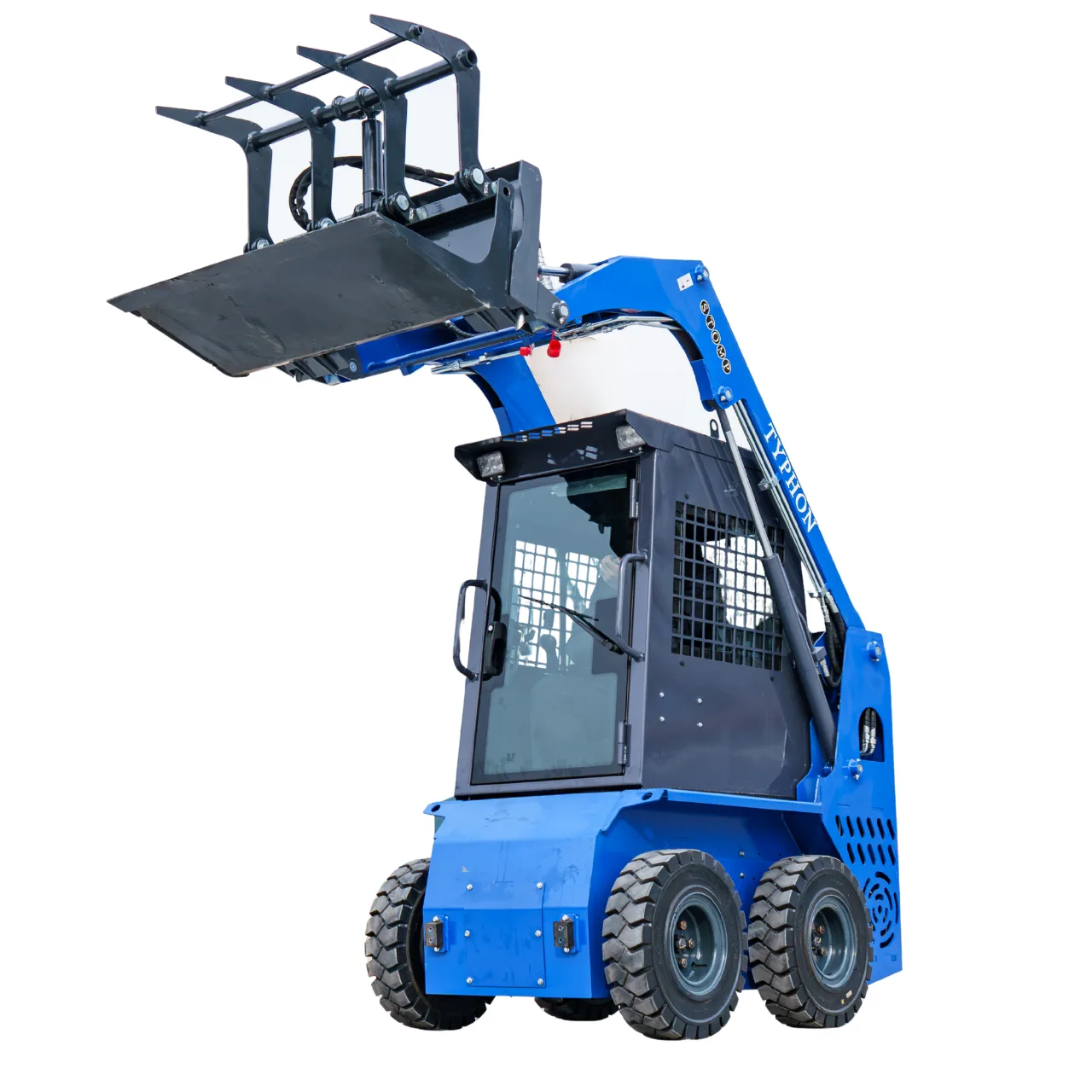 Heavy-Duty Solid Bottom Grapple Bucket for TYPHON STOMP X1300 & STOMP 509 Mini Skid Steers by TYPHON - Skid Steer Attachments Photo 4 - American Loader