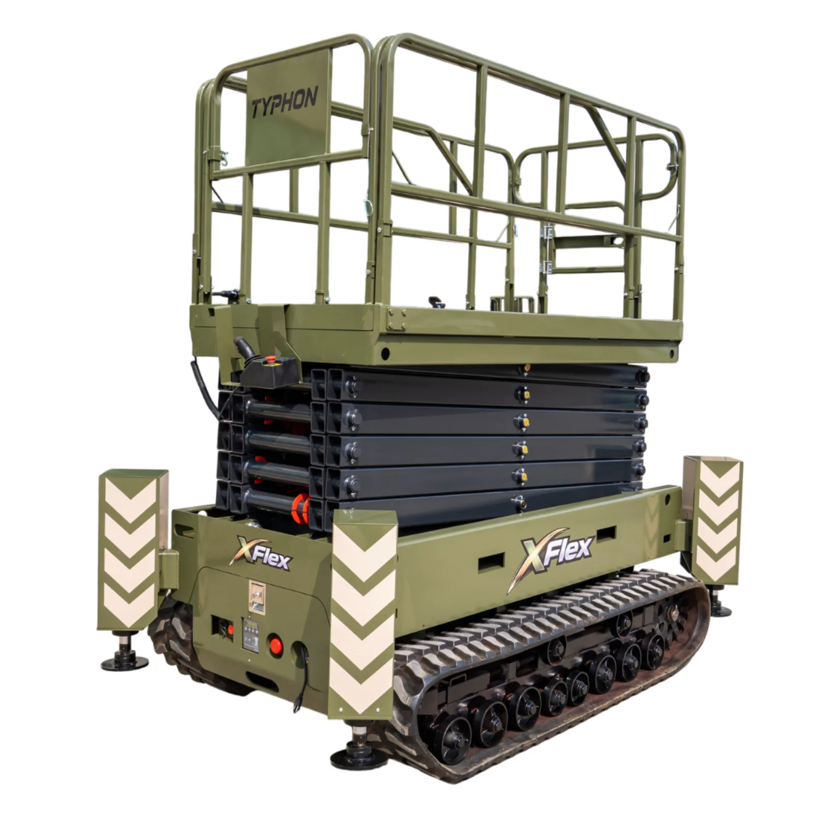 TYPHON xFlex-4068ET Electric Rubber Track Scissor Lift 3.2 Ton with 5.4HP Hydraulic Pump Motor Drive and Hydraulic Lifting Cylinder, 40 ft Max Lifting Height from American Loader — image 4