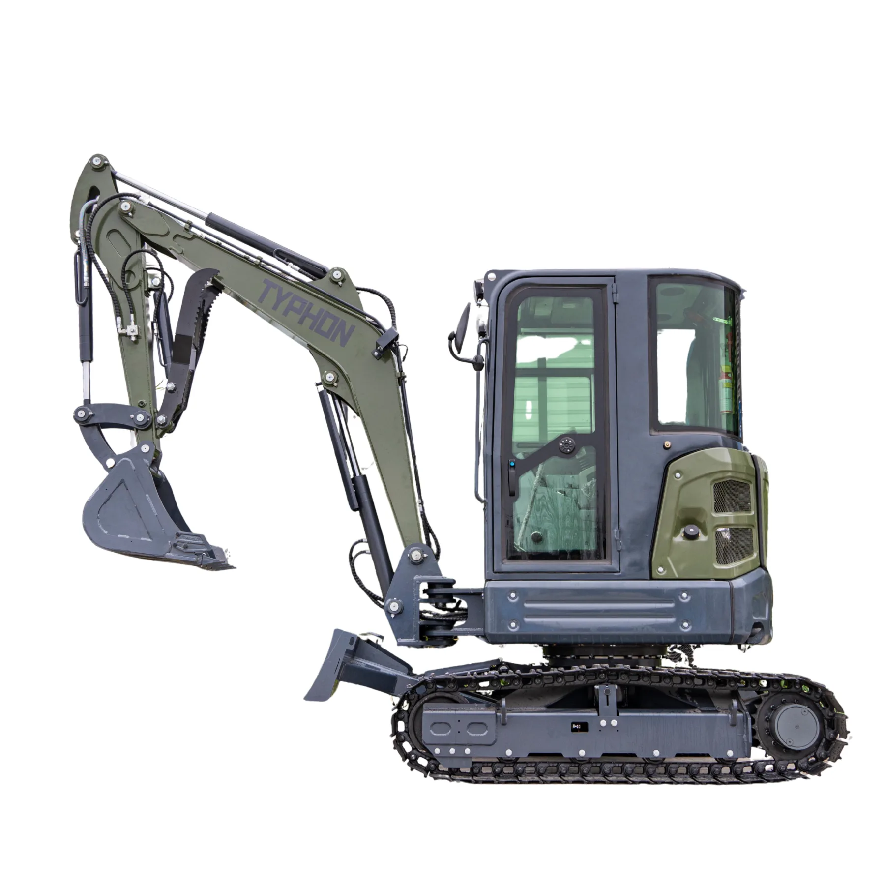 TYPHON KUVUO 4.0 four ton cabin mini excavator w Kubota D1703 Diesel engine Metal Tracks, Boom Swing, AC Heater, Hydraulic Control from American Loader — image 5