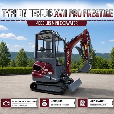 TYPHON TERROR XVII PRO Prestige Edition 4000 lb Enclosed Mini Excavator with Kubota Power & Advanced Hydraulics from American Loader — image 8