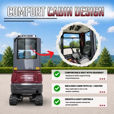 TYPHON TERROR XVII PRO Prestige Edition 4000 lb Enclosed Mini Excavator with Kubota Power & Advanced Hydraulics from American Loader — image 5