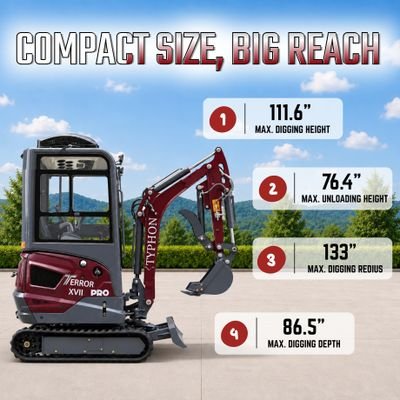 TYPHON TERROR XVII PRO Prestige Edition 4000 lb Enclosed Mini Excavator with Kubota Power & Advanced Hydraulics from American Loader — image 9