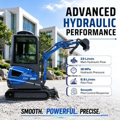 TYPHON TERROR XVII PRO Prestige Edition – Enclosed Mini Excavator with AC, Heater & Ergonomic Comfort from American Loader — image 6
