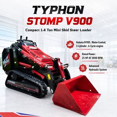 Brand New TYPHON STOMP V900 1.4 Ton Mini Track Loader Featuring Dual Auxiliary Hydraulics & Kubota D1105 25HP USA Engine from American Loader — image 7